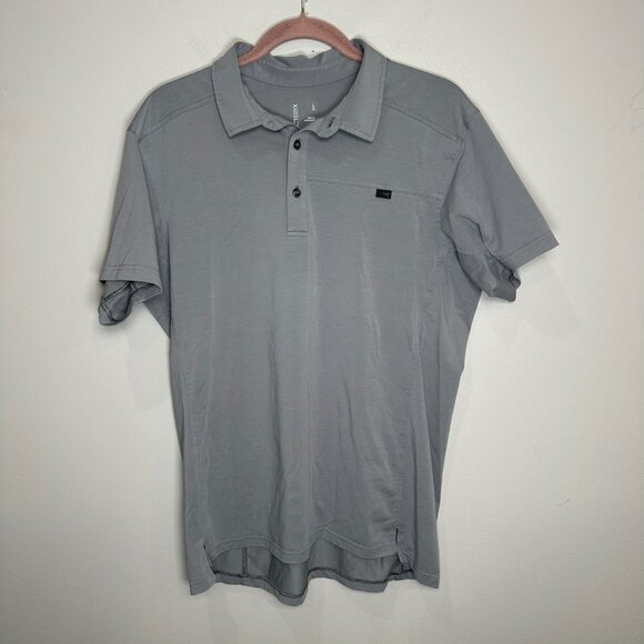 Arc'teryx Captive Short Sleeve Polo Shirt Mens Large Gray Performance Stretch - Picture 1 of 7